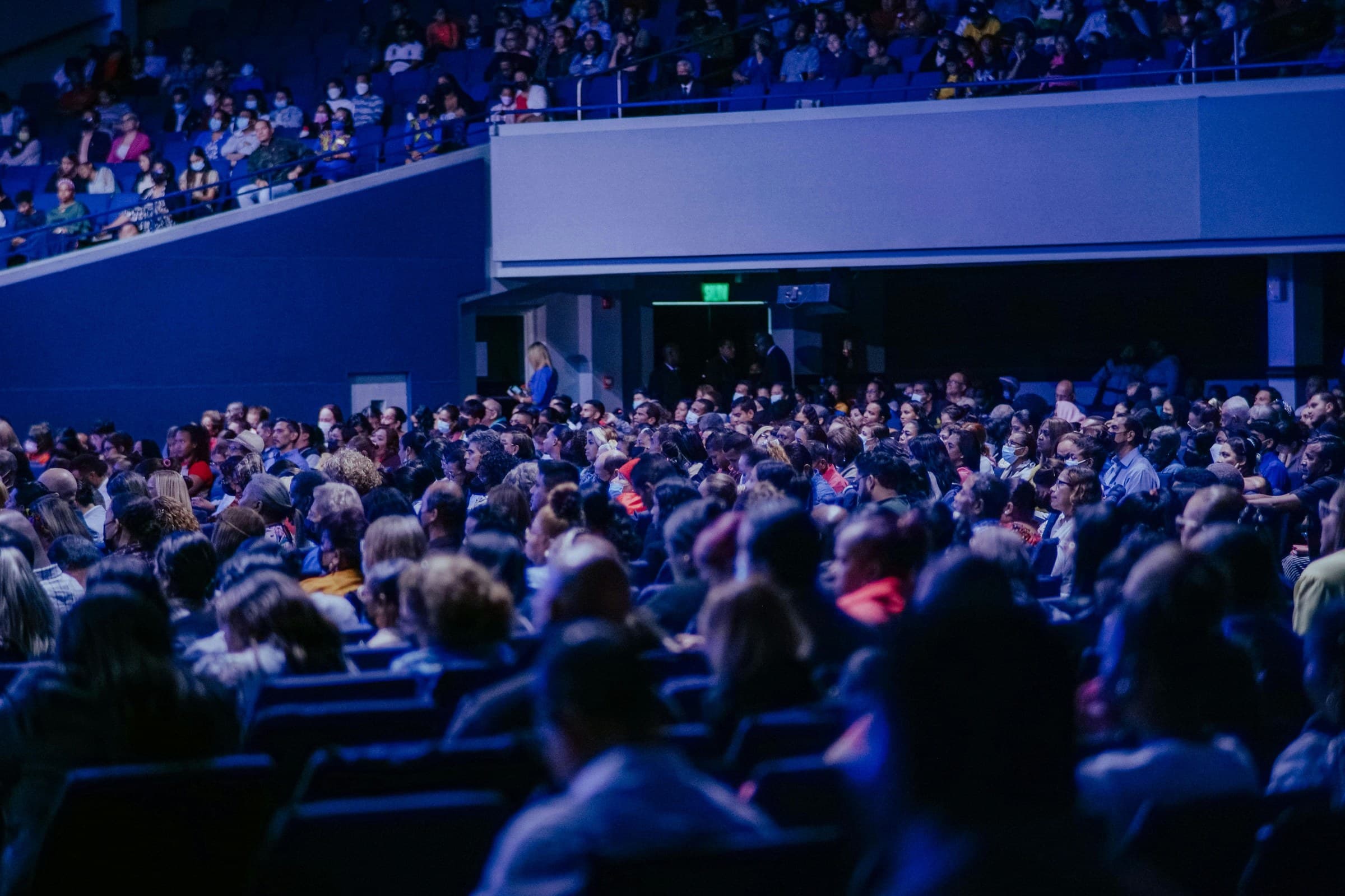 Audience at a large event session